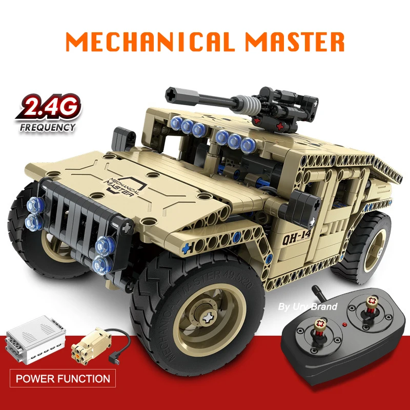 

2.4Ghz RC Car Technic Series Military Offload Vehicles TANK Set With Power DIY Educational Model Building Blocks Toys for Boys