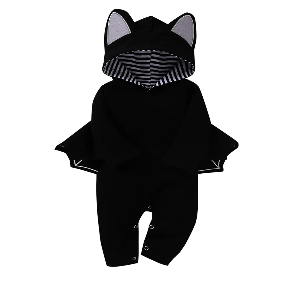 

Baby Boy Clothing Set Newborn Baby Girl Creative Black Bat Romper Autumn Winter Kids Long Sleeve Jumpsuit Infant Cosplay Outfits