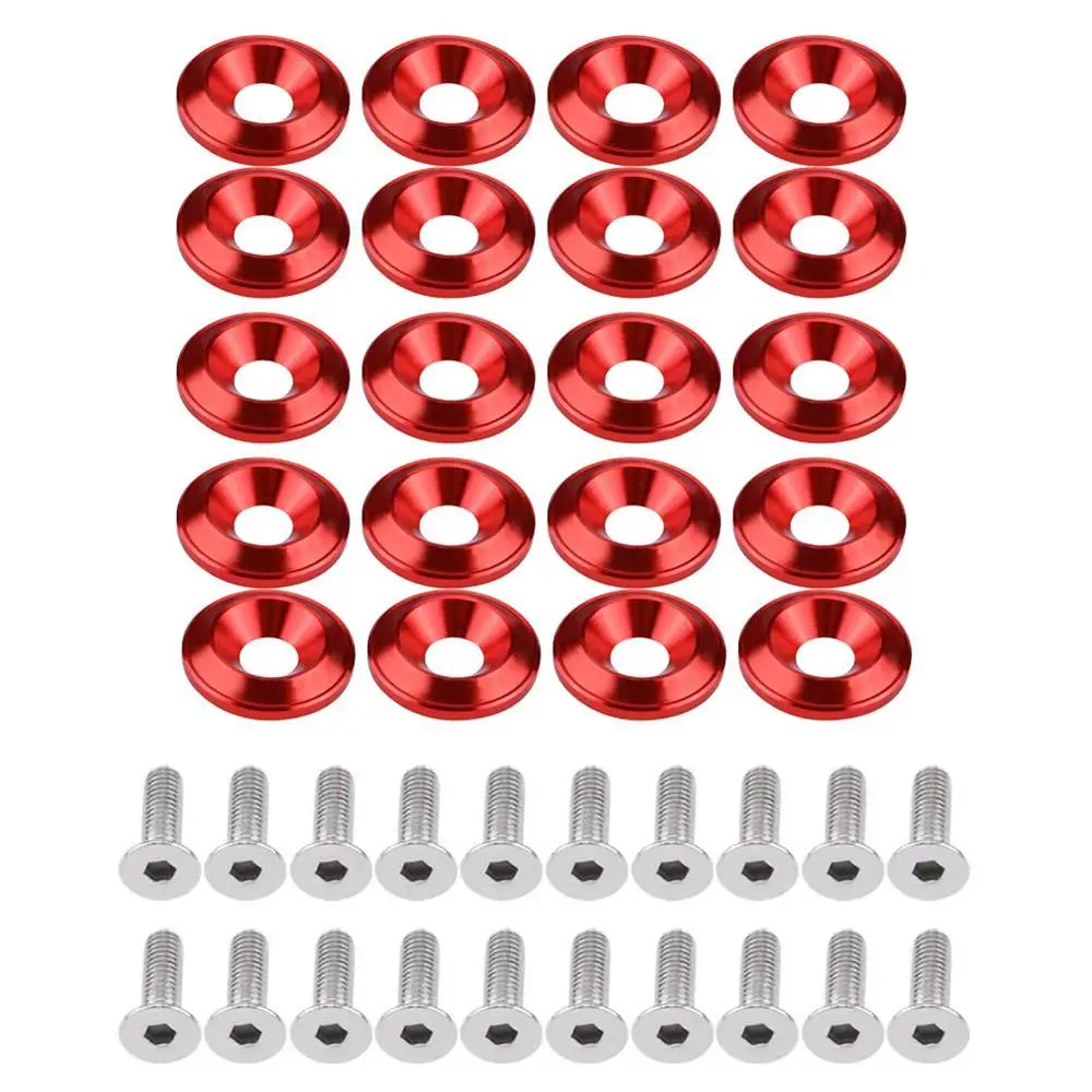 

20pcs Car Modified Hex Fasteners Fender Washer Bumper Engine Concave Screws Car-styling Accessories