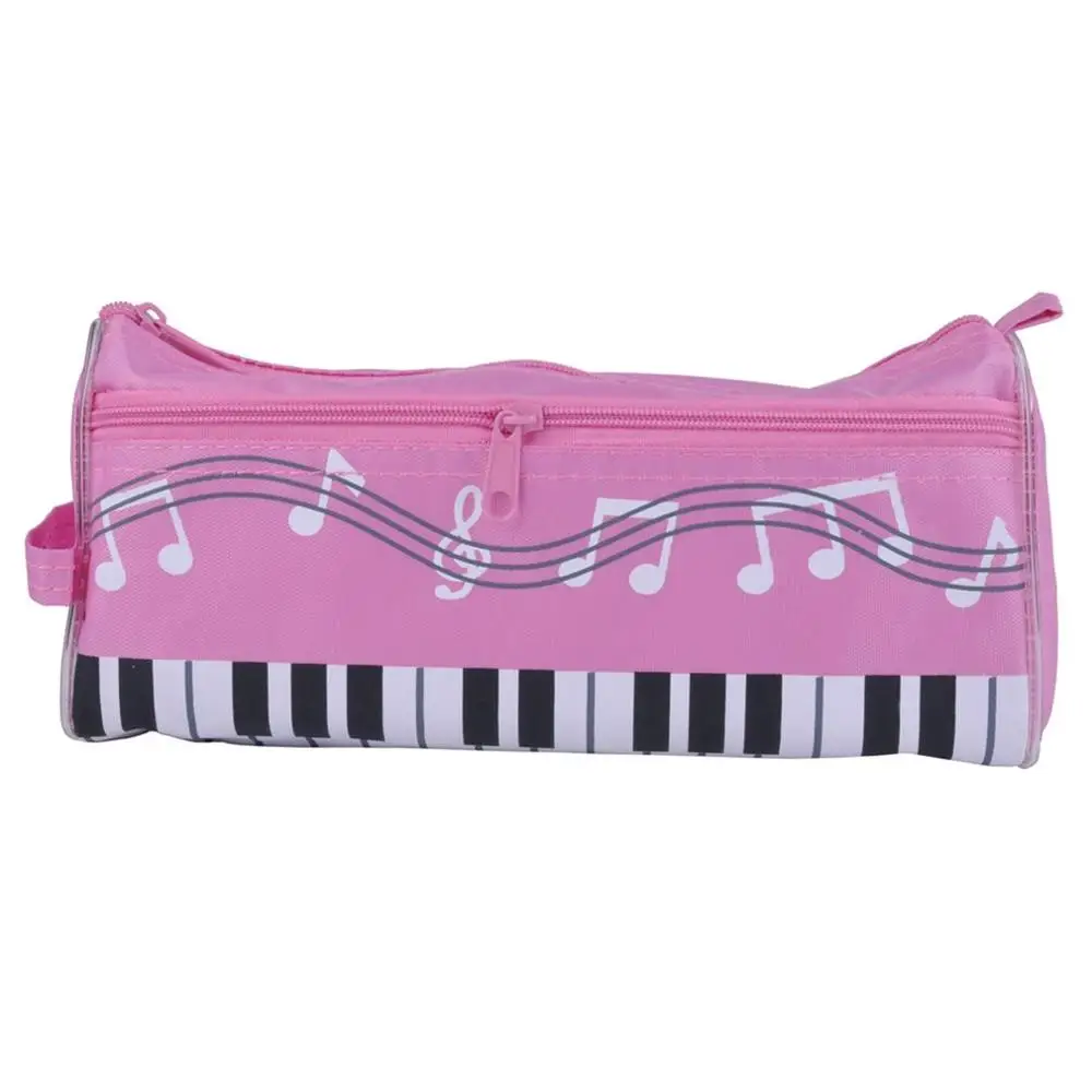 Многофункциональная Студенческая коробка для канцелярских принадлежностей Чехол для карандашей с изображением клавиатуры пианино - Цвет: Розовый
