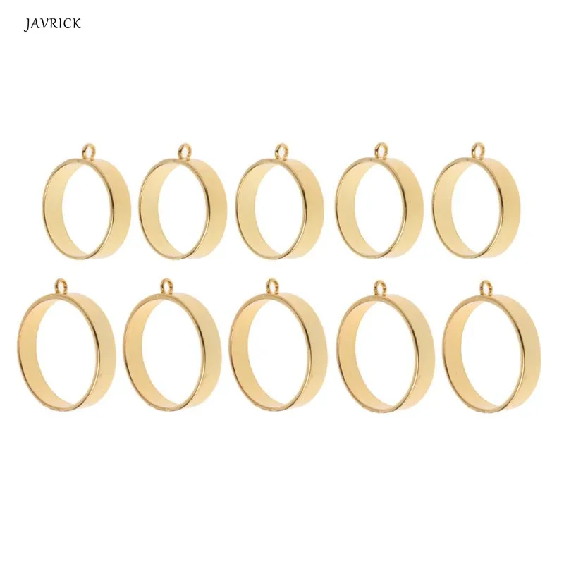 5Pcs Round Framework Open Back Bezels Pendant Blanks for Resin