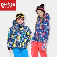 Phibee Phoebe/детский лыжный костюм с рисунком слона, детский лыжный костюм, женский костюм, уличная одежда, толстая ветрозащитная вода, поколение F
