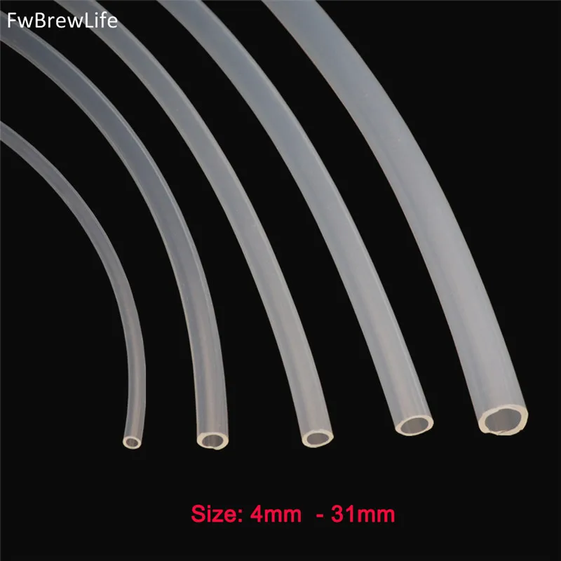 

1m/lot Food Grade Silicone Tube Hose translucent Pipe Homerbew Beer Tap Line ID 2mm - 25mm