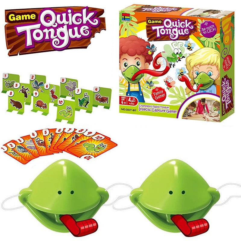 thumbnail image 2 of Frog Tongue Game Set 4PCS Blow Mask Tongues Out For Kids Fun Party Chameleon Game For 2-4 Players Kids Family Indoor Activity 2 of 11