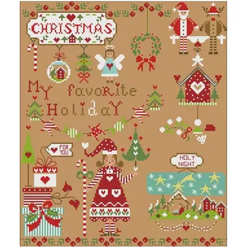 

I like Christmas holidays patterns Counted Cross Stitch 11CT 14CT DIY Chinese Cross Stitch Kits Embroidery Needlework Sets