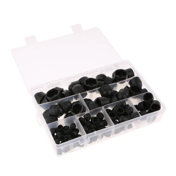 

145 Pieces Dome Hex Bolt Nut Head Caps Cover Plastic Black M4 M5 M6 M8 M10 M12
