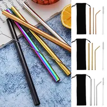 4 шт./компл. творческие многоразовые Нержавеющая сталь пивная соломенная щетка для чистки трубки