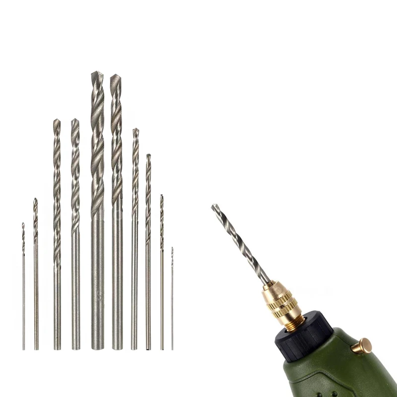 10Pcs Mini Drill HSS Bit Set For Dremel Rotary Tool Electric Tools High Speed White Twist Drop Ship | Инструменты