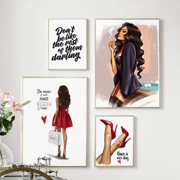 

Red High Heels Girl Wall Art Print Canvas Painting Nordic Canvas Posters And Prints Wall Pictures For Living Room Decor