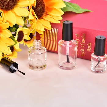 

5ml/10ml/15ml Transparent Glass Nail Polish Bottle Empty Cosmetic Containers Nail Glass Bottles With Brush