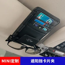Çok fonksiyonlu yüksek kapasiteli araba güneşlik gözlük klip kart kayma tutucu gölge depolama klipsi BMW MINI F54 F55 F56 f60 R56 R60