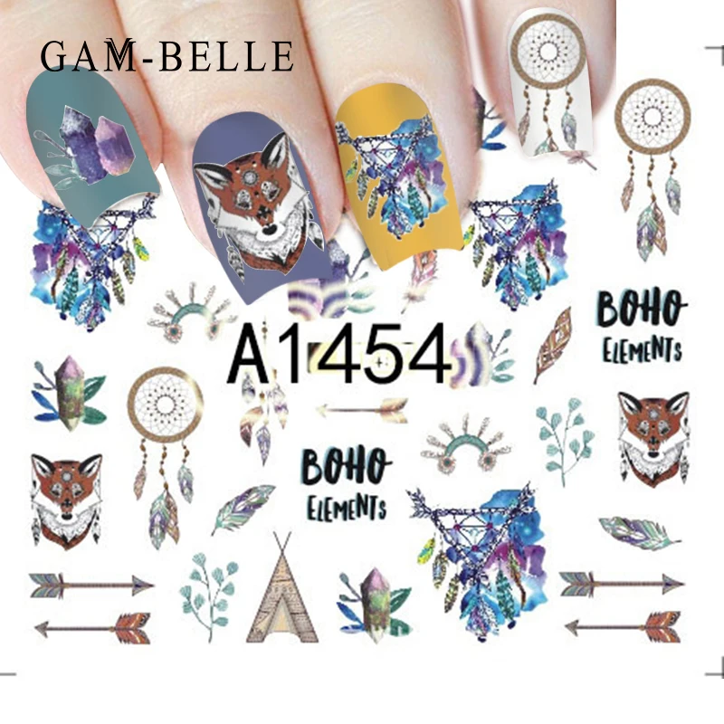 

GAMBELLE 1 pc Water Colorful Mixed Flower/Fruit Tips Gradient Sticker Nail Slider Manicure DIY Decor Tools