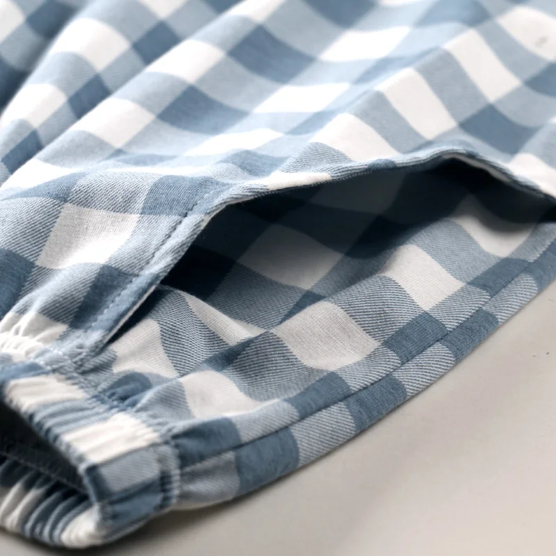 Men 100% cotton Plaid Home Lounge pants simple fashion Sleep Bottoms Pajama Pants comfortable indoor clothing male home trousers Men 100% cotton Plaid Home Lounge pants simple fashion Sleep Bottoms Pajama Pants comfortable indoor clothing male home trousers