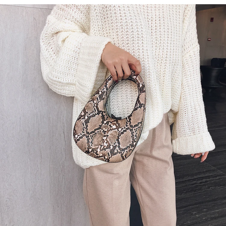 Новые кожаные сумки Мини гусиная сумка в виде яйца Змеиный узор овальная женская сумка через плечо Роскошная брендовая дизайнерская женская вечерняя сумка клатч