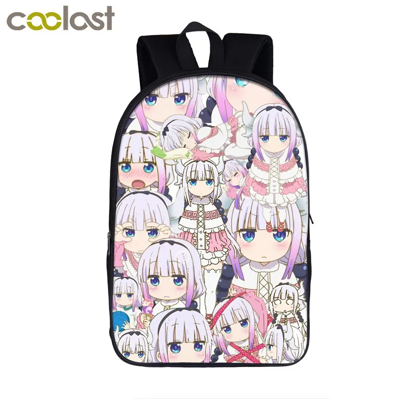 Аниме Miss Kobayashi's Dragon Maid рюкзак с персонажем Kanna Kamui Tohru школьные сумки для