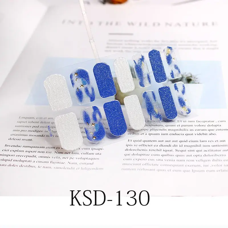 Хит, декоративный маникюр, накладные ногти, полное покрытие, водонепроницаемые, для женщин, для ног, наклейки для ногтей,, новинка, для ногтей, для девушек - Цвет: KSD-130
