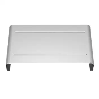 

Aluminum Alloy Monitor Riser Desktop Computer Screen Stand Laptop Holder Notebook Shelf (Silver)