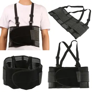 

3 Sizes Flexible Heavy Lift Back Support Waist Belt Brace Adjustable Suspenders Breathable Lumbar Brace Massage Band Health Care