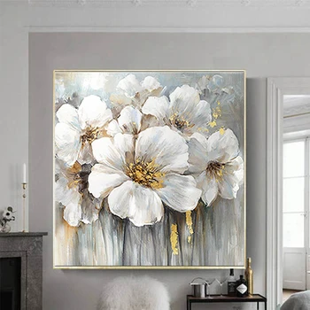 

Oil Painting On Canvas Handmade Flower Paintings Hot Sale Decor Living Room Home Hand-Painted Wall Art Pictures Flower Unframed