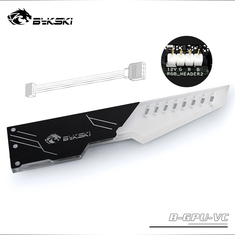 Bykski Size 237*49*7mm / Acrylic Bracket Computer GPU Brace with RGB / A-RGB SYNC Light / Support Fix Video Card in the Case - Цвет лезвия: RGB to motherboard