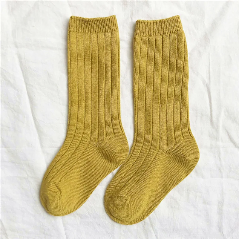 Детские высокие носки, однотонные детские носки без пяток, детские носки в стиле Харадзюку для мальчиков и девочек, хлопковые винтажные забавные носочные изделия в стиле ретро, Sokken, милый цвет