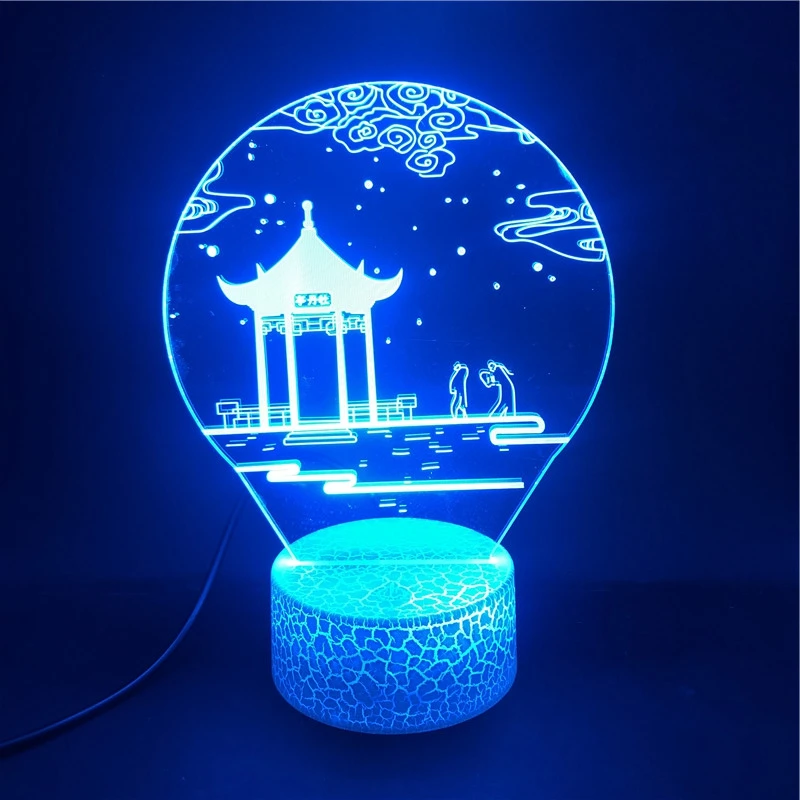 3d лампа China Culture Pavilion с Bluetooth динамиком лучший приз для подростков светильник Usb