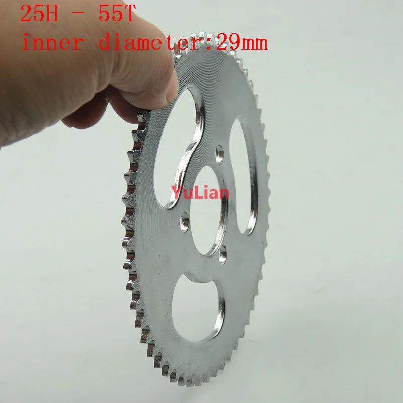 25H 55T Tooth 29mm 2 Stroke Mini ATV Rear Chain gear Sprocket plate For 47cc 49cc Pocket Bike Quad 4 Wheeler Scooter
