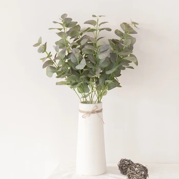 

3 Heads Eucalyptus Silk Artificial Plant Leaves for Wedding Home Decoration Fake Plant Branch Backdrop Decor Wreath Accessories