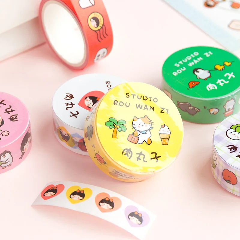 Милый мультфильм характер пуля дневник Васи клейкая лента фрукты еда DIY стикер