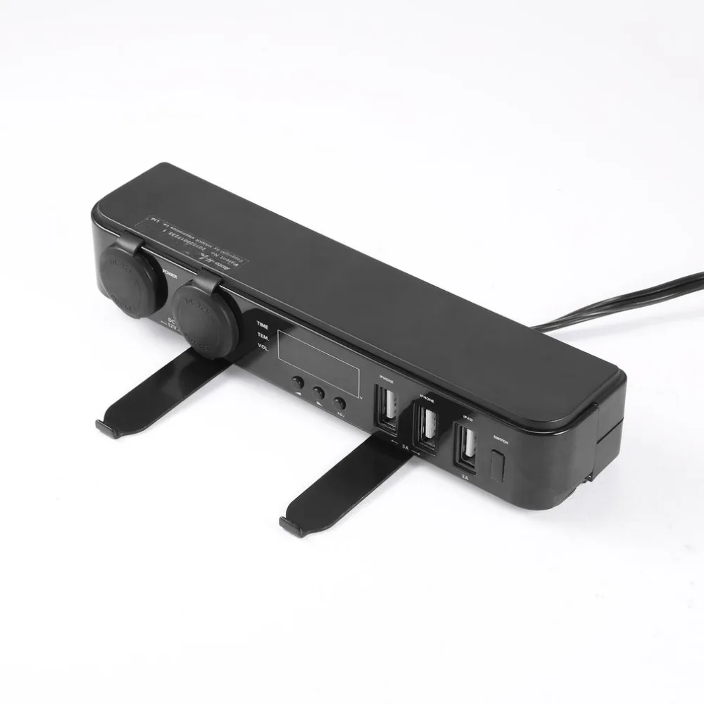 3 порта 5 в 3 А автомобильное заднее сиденье подголовник крепление USB зарядное устройство и 2x12 в прикуриватель со временем Вольт Temp светодиодный дисплей Прямая поставка