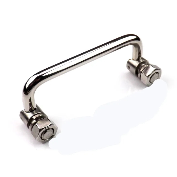 304 Stainless folding Handle 90mm100mm120mm Industrial Toolbox spring Knobs flexible suitcases Equipment cabinet hardware