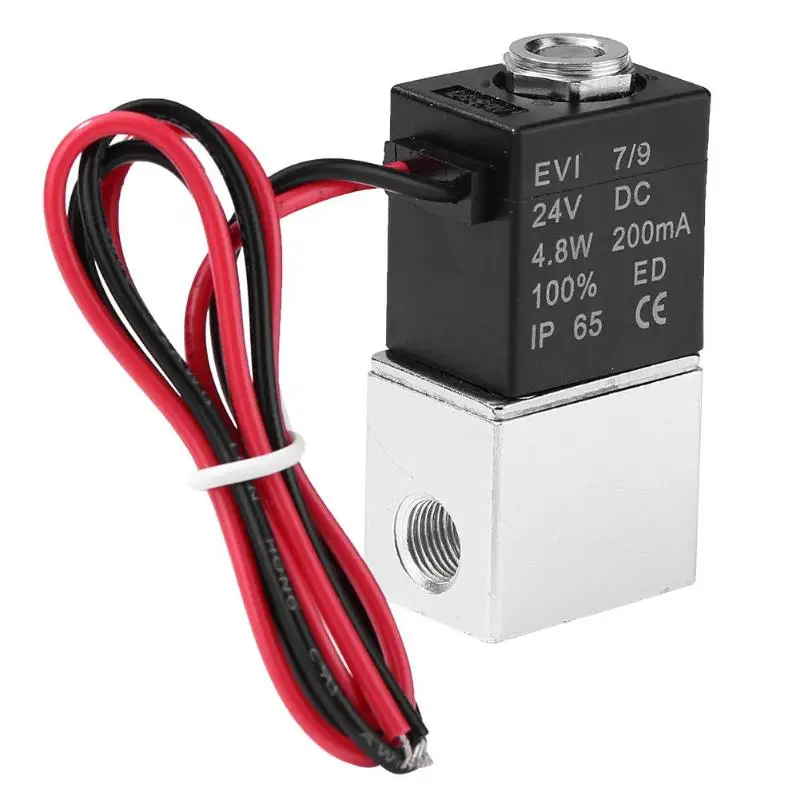 DC24V алюминиевый электромагнитный клапан 2 способа прямого действия N/C нормально закрытый клапан