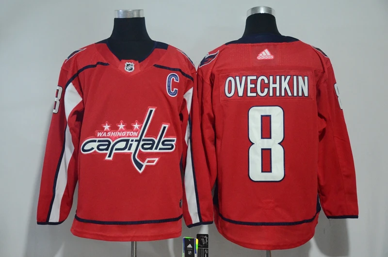 For Men Топ A+++ Сшитый,, мужские футболки для взрослых, 8, Alex Ovechkin 77 TJ Oshie Jersey - Цвет: For Men