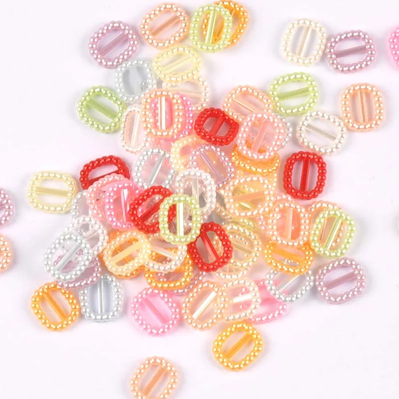 100Pcs 하트/타원형 비즈 플라스틱 버클 바느질 액세서리 머리용 버클 DIY 쥬얼리 웨딩 카드 리본 장식 c2474