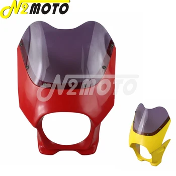

Red Motorcycle 6" Headlight Fairing Headlamp Cowl Windshield For Suzuki EN125 GSX125 Yamaha YBR125 Honda WH125-B Street Bike