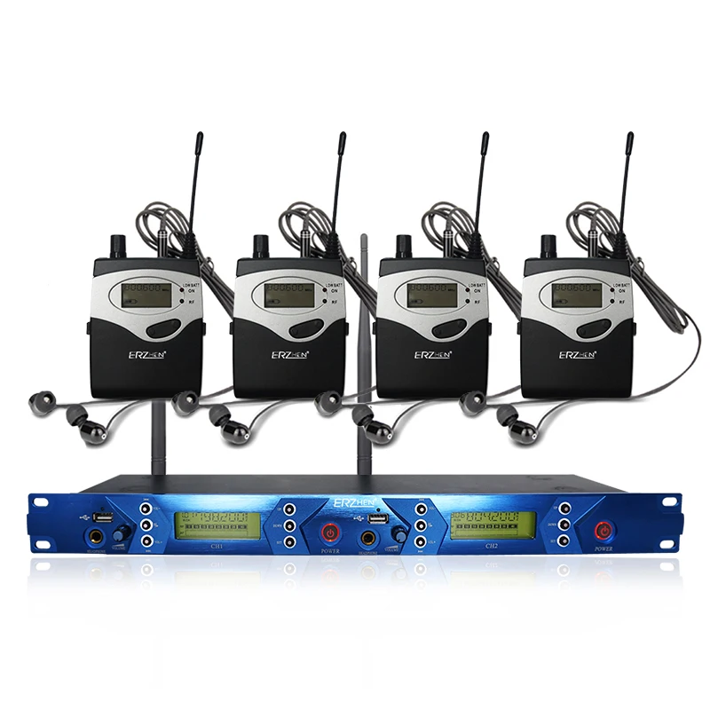 

Professional Wireless In Ear Monitor System Double Transmitter +2/4 Receiver Monitoring for Stage Performance