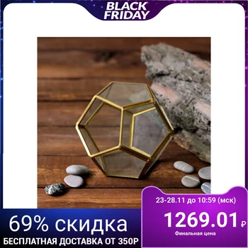 

Florarium "додекаэдр" golden frame