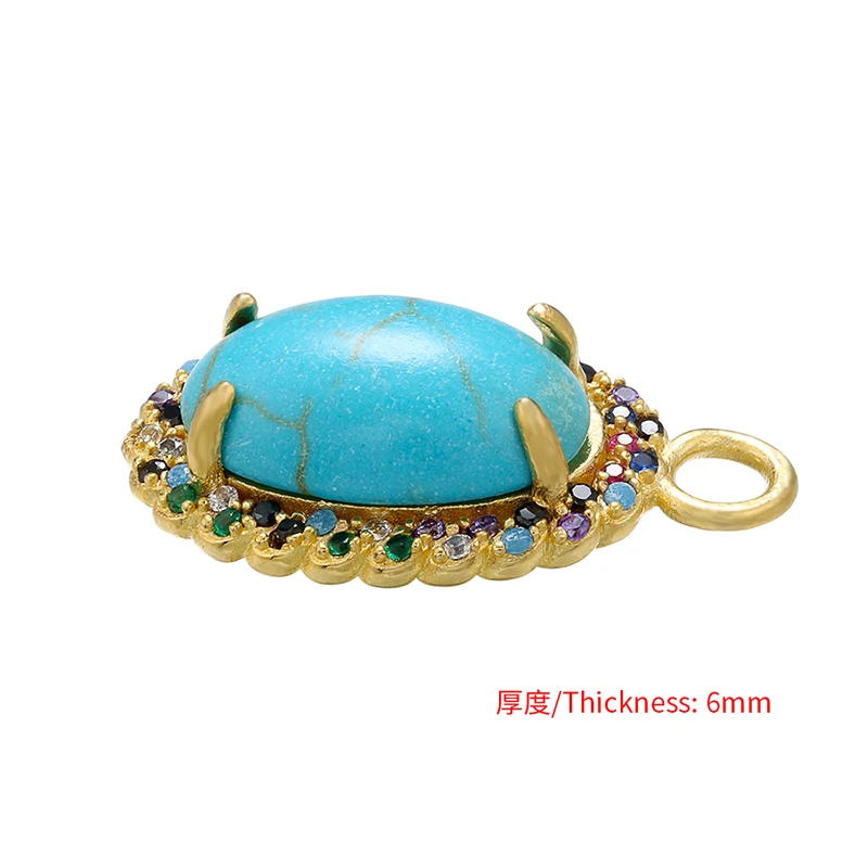 ZHUKOU 13x22 мм латунный Металл Изысканный Синий кулон для женщин ожерелье серьги ювелирные аксессуары Изготовление фурнитура модель: VS593