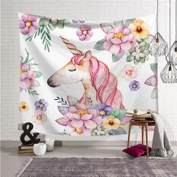 

1PC 200x150cm Decorative Tapestry Digital Printed Polyester Wall Hanging for Home (Unicorn) 2020 New Children Bedroom Decor