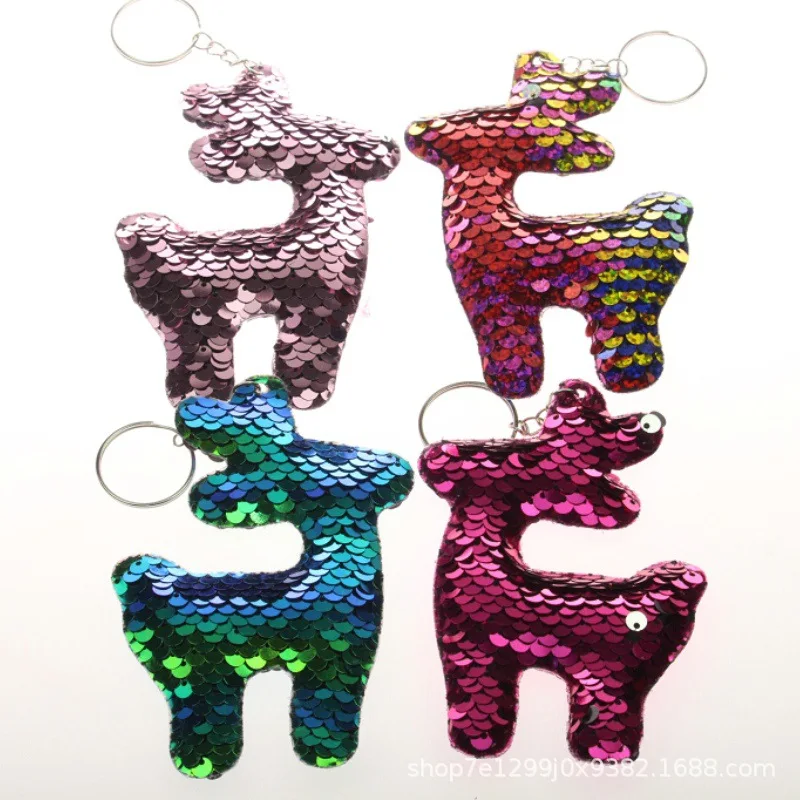 Импортные товары экспорт Жираф Sika Олень Лось мультфильм блесток яркая поверхность сумки кулон подвесной брелок декорация Лидер продаж