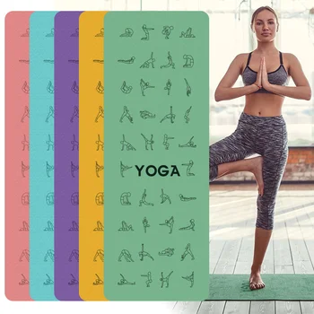 6mm Yoga Matte Für Anfänger TPE Nicht-slip Matte Yoga Sport Übung Pad Mit Position Line Home Fitness gymnastik Pilates Matten 1