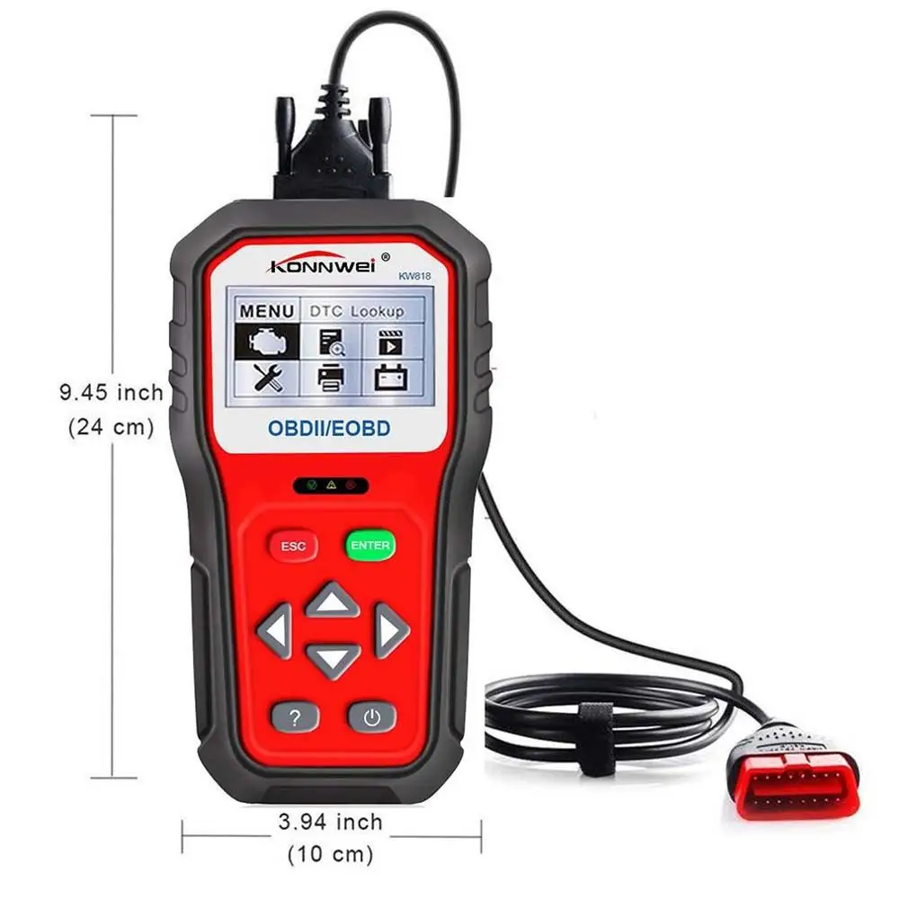 Kw818 автомобильный диагностический инструмент детектор сканер 12 В поддерживает 6 языков