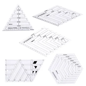 

5PCS Transparent Acrylic Patchwork Craft Quilting Ruler Cutting Rulers DIY Sewing Measuring Drawing Tools Home Office School