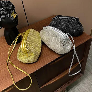 

New Hollow Cloud Bags For Women 2020 Diamond Design Crossbody Shoulder Bag fashion Female Handbags Lady Party Clutch Solid Color