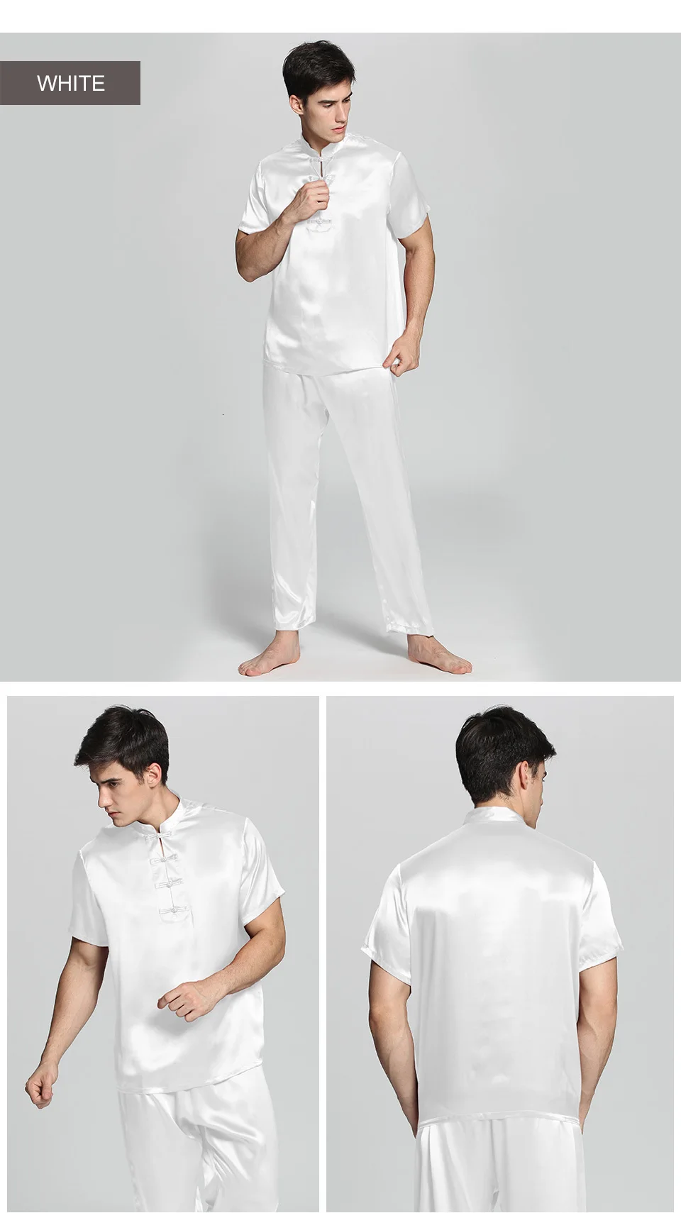 LilySilk пижамный комплект Шелковый Мужской 100 чистый 22 momme роскошный короткий рукав брюки Распродажа