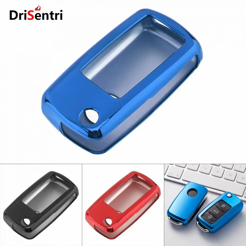 

TPU Folding Car Key Case Protector Holder for Volkswagen For-Passat For-Golf For-Jetta Bora Polo Sagitar For-Tiguan 2019