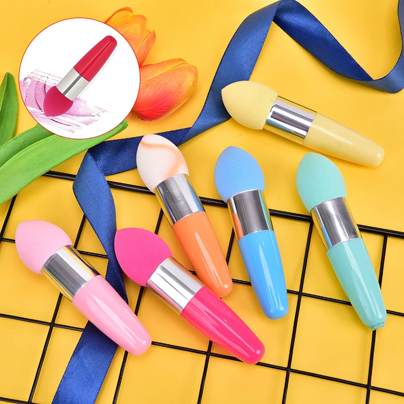 New Style Drop Head Sponge Powder Puff Makeup Brush Makeup Tool Plastic Handle Sponge Makeup Brush