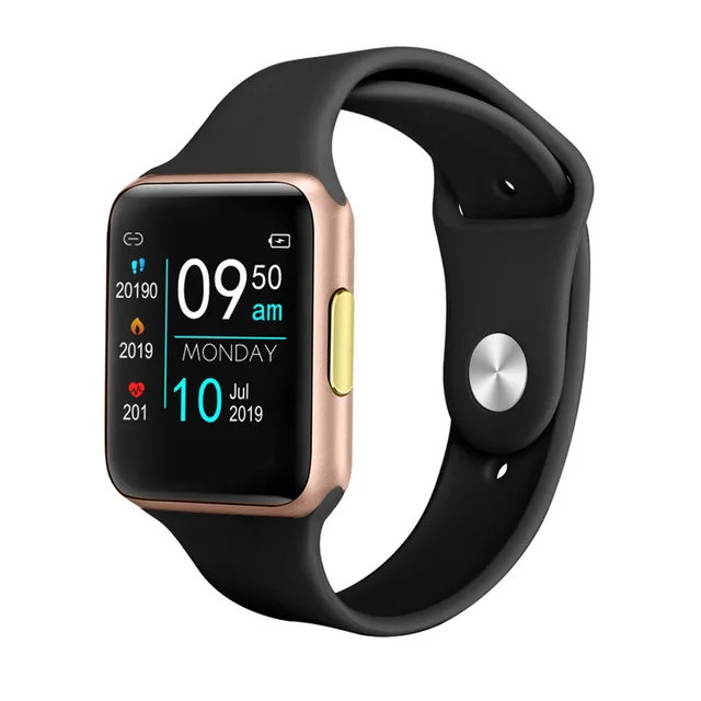 Золотой Vwar VE06 38 мм чехол Смарт часы для Apple IOS Android ECG PPG IP68 Водонепроницаемый iwo Smartwatch полный сенсорный экран для мужчин и женщин - Цвет: Золотой
