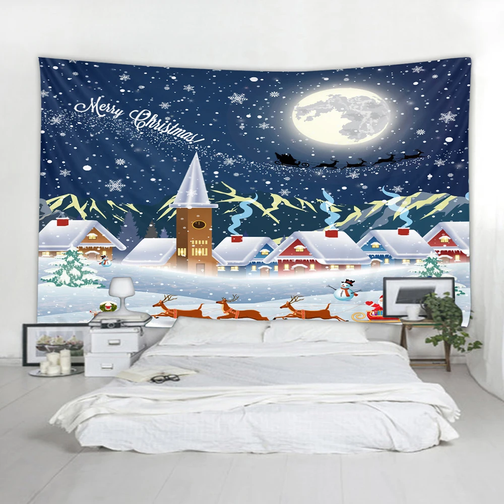 7 стилей Рождественский гобелен настенный Снеговик большое одеяло ткань коврик для йоги одеяло s пляжный ковер йога Рождественский Декор