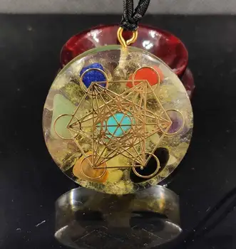 

Orgone Pendant Rainbow Crystal Stones Chakra Reiki Healing Energy Generator EMF Radiation Protection Orgonite Necklace